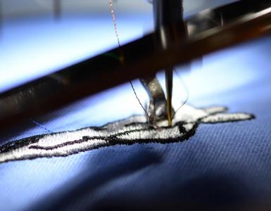 Close-up of embroidery machine